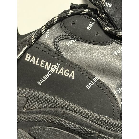 Balenciaga All Over Triple S Black Logo Lace Low Top Sneakers Men’s Us 10 EU 43 main image 5